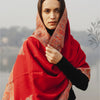 Garnet Heritage Shawl with Intricate Paisley Border