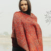 Kashmir Kani Shawl in Deep Red & Burnt Sienna