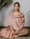 Blush Pink Floral Embroidered Shawl