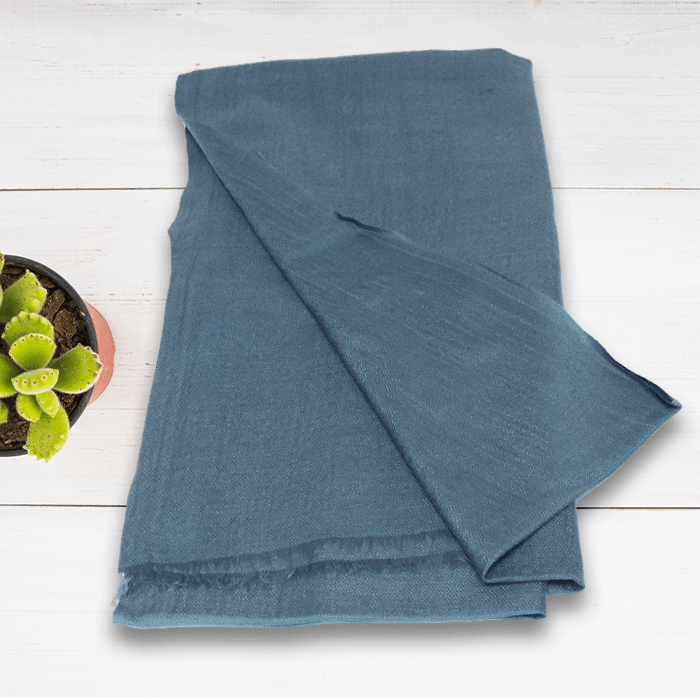 Classic Steel Blue Pashmina Shawl – Lightweight & Luxurious